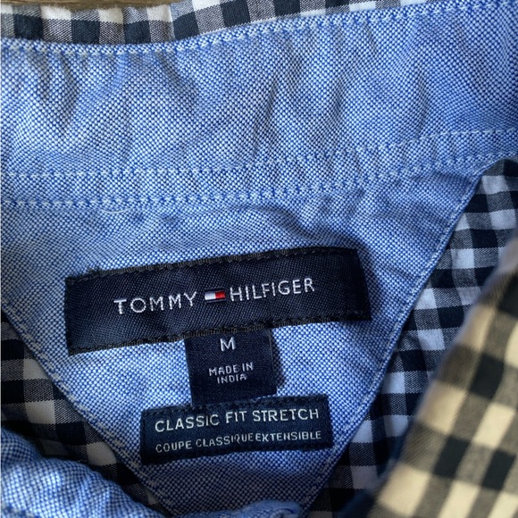 Tommy Hilfiger Navy and White Checkered Shirt Size M - Picture 6 of 9